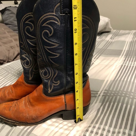 Justin Western Texas boots men’s Sz 9.5D free ship - Picture 3 of 11